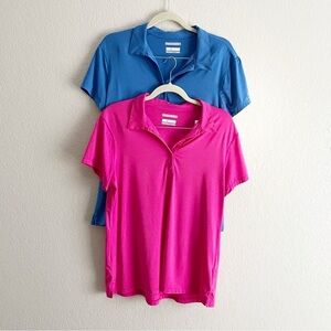 COLUMBIA Set of 2 Omni Wick Button Down Collar Short Sleeve Performance Tops